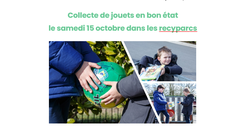 Collecte de jouets en bon état le samedi 15 octobre 2022 dans les recyparcs de Mouscron